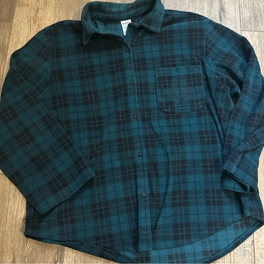 Victoria's Secret Polar Fleece Jogger Pajama Set, Green Plaid,‎ XL - Picture 2 of 10